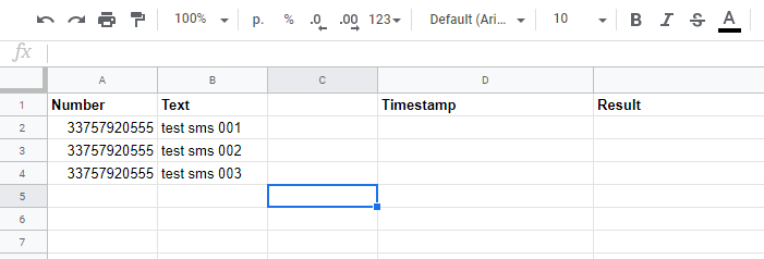 send sms google sheet 22