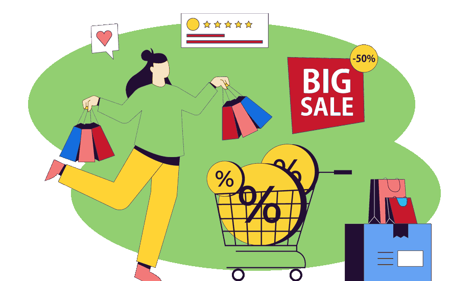 customer retention strategies featured image lady with shopping bags and trolley