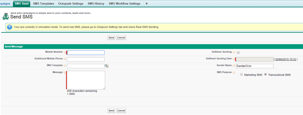 Salesforce Send SMS