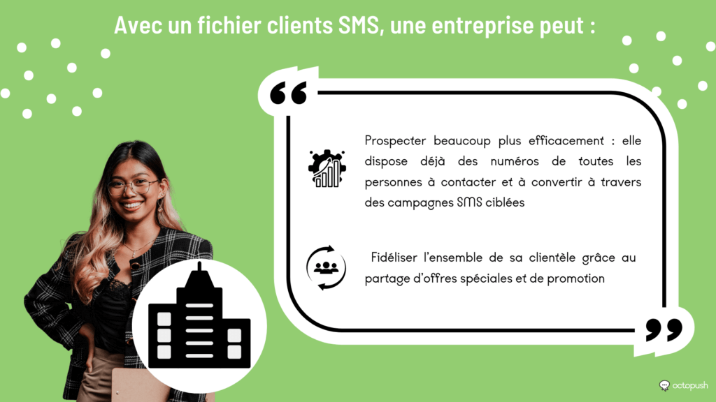 Avec un fichier clients SMS, une entreprise peut :