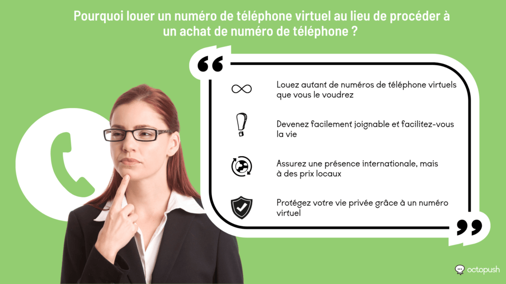 Pourquoi louer un numéro de téléphone virtuel au lieu de procéder à un achat de numéro de téléphone ?