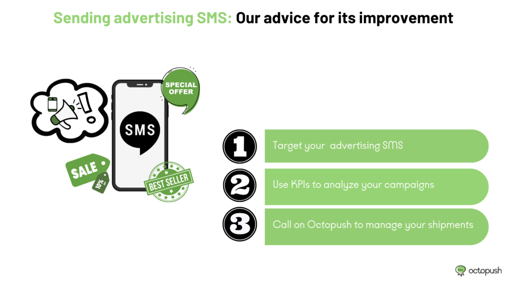 Sending of advertising ” SMS ” messages